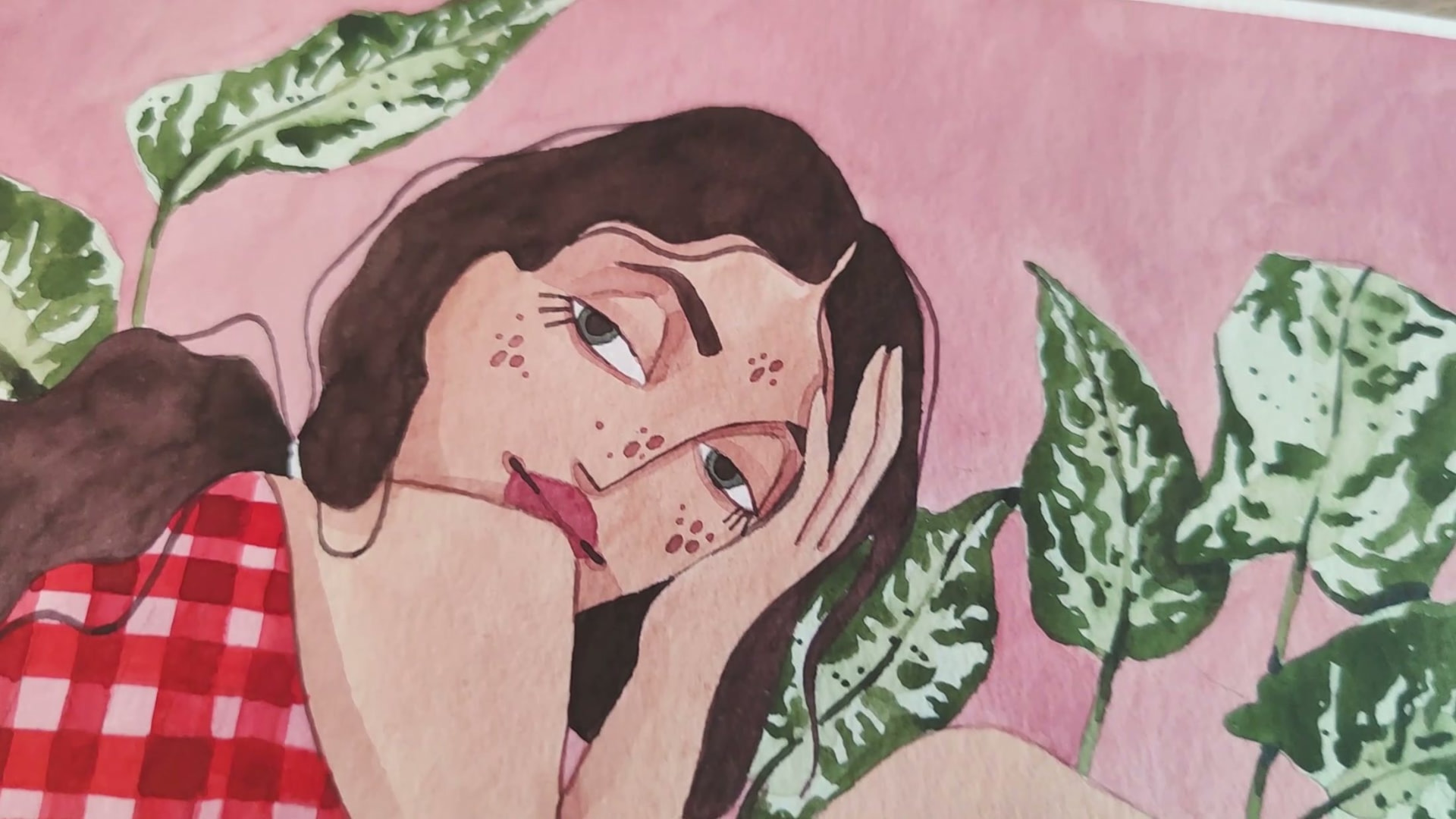 Retrato em aquarela finalizado